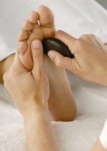 hot stone foot massage