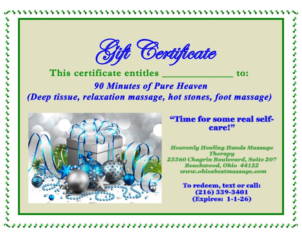 The Perfect Gift - 90 Minutes of Pure Heaven Gift Certificate