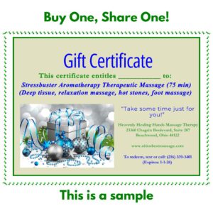 gift certificate sample